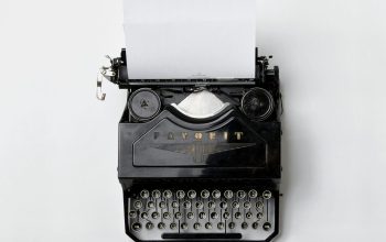 Wallpaper Black Favorite Typewriter with Printer Paper