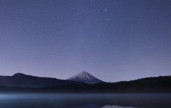 Wallpaper Calm Body of Water Near Alp Mountains During Nighttime