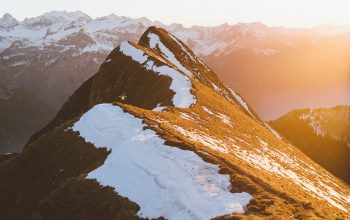 Wallpaper Aerial View Photography of Mountain with Snow