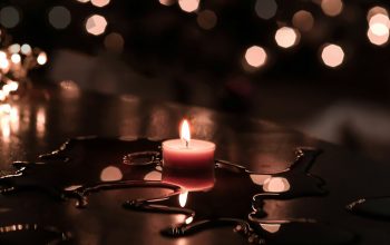 Wallpaper Tilt Shift Lens Photography of Tealight Candle