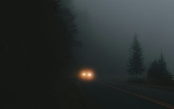 Wallpaper Vehicle on Road at Night