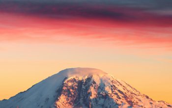 Wallpaper Snowy Mountain at Daytime