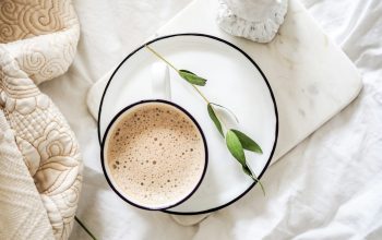 Wallpaper White Teacup Filled with Coffee