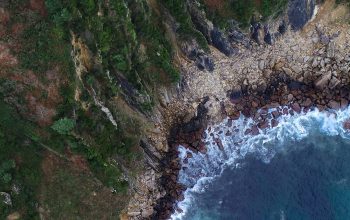 Wallpaper Bird’s-Eye View Ocean Near Island
