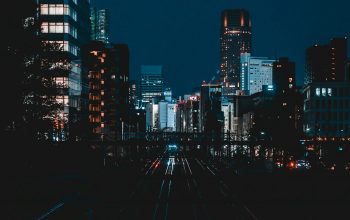 Wallpaper High-Rise Building at Night