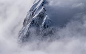Wallpaper Aerial View of Snow Covered Mountain