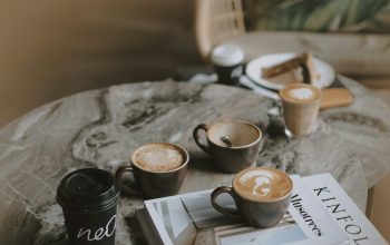 Wallpaper Coffee Latte on Table
