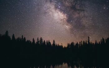 Wallpaper Photograph of Milky Way Over Body of Water