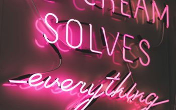 Wallpaper Pink Ice Cream LED Sign