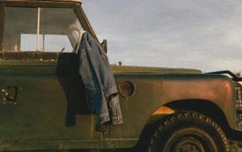 Wallpaper Blue Denim Jacket on Vehicle Mirror
