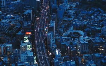 Wallpaper Aerial Photo of City