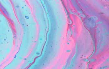 Wallpaper Pink and Green Abstract Art
