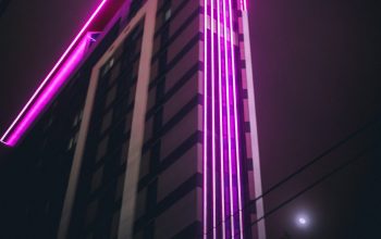 Wallpaper Purple Light Building