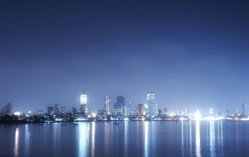 Wallpaper Panoramic Night Cityscape