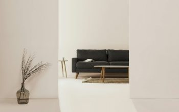 Wallpaper Black and Brown Leather Padded Tub Sofa