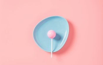 Wallpaper Lollipop in Blue Plate