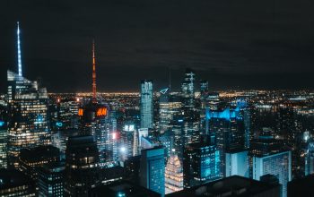 Wallpaper Aerial View of Buildings at Night