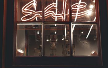 Wallpaper White Neon Lighted Sale Signage