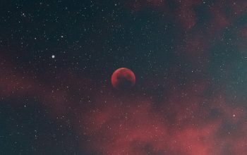 Wallpaper Red Moon in the Sky