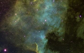 Wallpaper Green and Blue Galaxy Sky