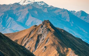 Wallpaper Brown and Gray Mountains Under Blue Sky