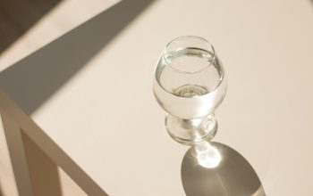 Wallpaper Clear Glass Ball on White Wooden Table