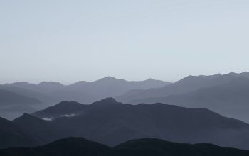 Wallpaper Black Mountains Under White Sky During Daytime