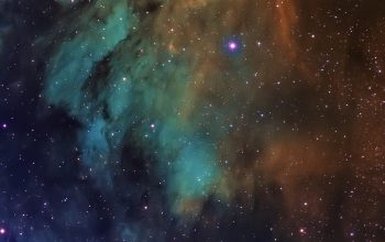 Wallpaper Blue Red and Yellow Galaxy