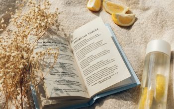 Wallpaper White Book Page Beside Clear Glass Bottle