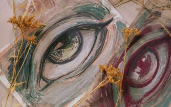 Wallpaper Brown and Gray Abstract Painting