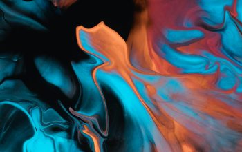 Wallpaper Blue and Black Abstract Painting