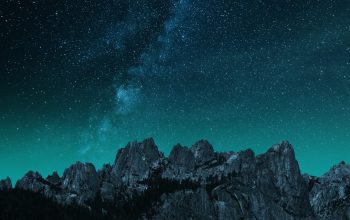 Wallpaper Black and Gray Mountain Under Blue Sky