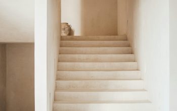Wallpaper White Wooden Staircase with White Wooden Railings