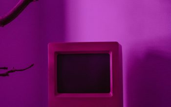 Wallpaper Gray CRT TV on White Wooden TV Rack