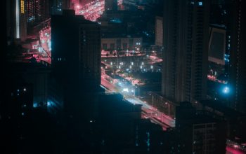 Wallpaper High Rise Buildings at Night