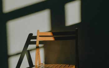 Wallpaper Brown Wooden Chair Near White Wall
