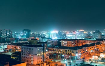 Wallpaper Aerial View of City at Night