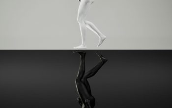 Wallpaper White Woman Dancing Figurine on Black Table