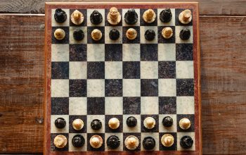 Wallpaper Brown and White Chessboard Game