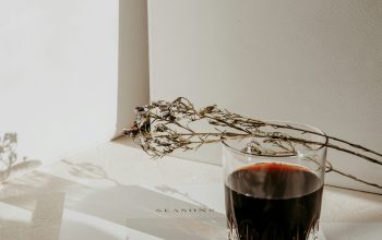 Wallpaper Clear Wine Glass on White Paper