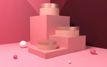 Wallpaper A Pink Room with a Bunch of Balls on the Floor