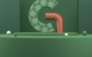 Wallpaper A Green Object with a Red Center