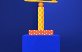 Wallpaper A Computer Generated Image of a Balance Beam with Balls