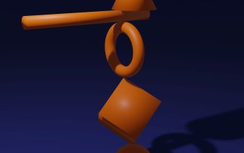 Wallpaper A 3D Orange Object on Blue Background