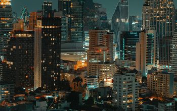 Wallpaper A Nighttime Cityscape from Above
