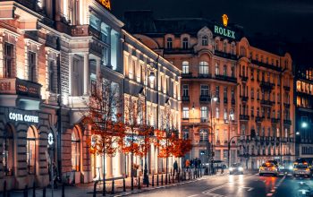 Wallpaper A City Street at Night