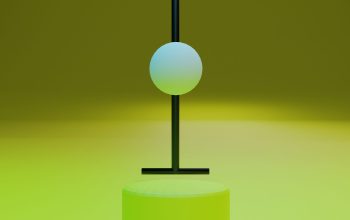 Wallpaper A Small Round Object on a Pedestal