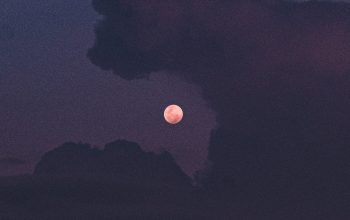 Wallpaper A Full Moon Behind a Cloud
