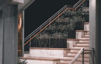 Wallpaper A Set of Stairs Leading Up to a Building