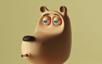 Wallpaper A Cartoon Dog with a Cigarette in its Mouth